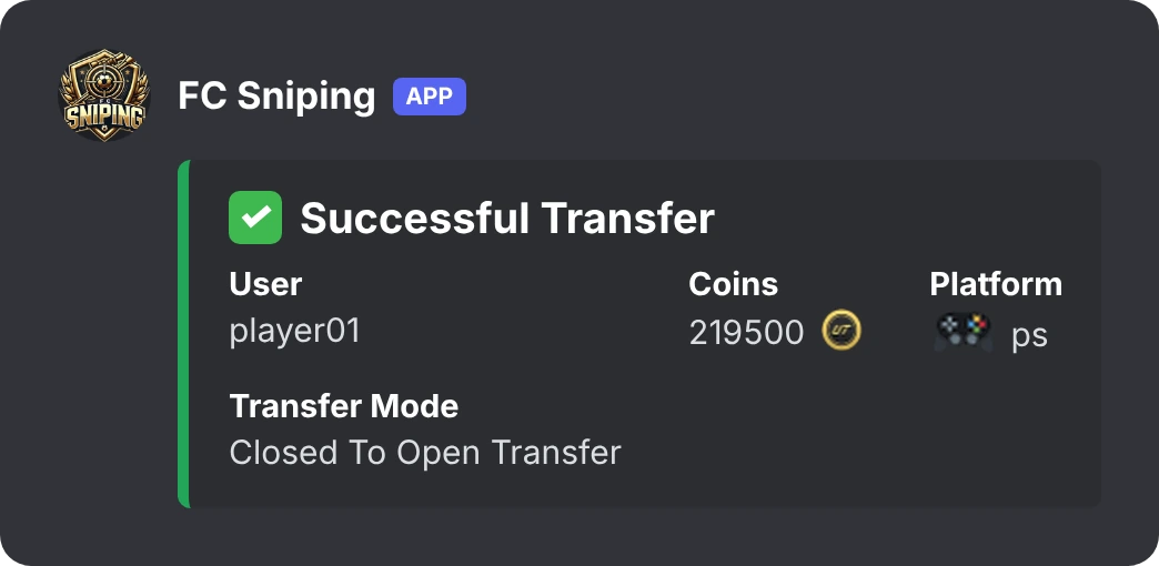 Discord alert after a Coin Transfer on PlayStation